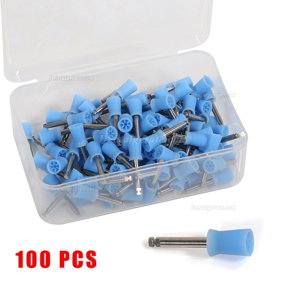 100St Zahnprophy-Cup Blauer Polierkopf , Polierb&uuml;rste aus Gummi